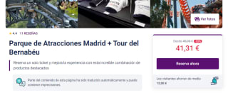 Parque de Atracciones Madrid + Tour del Bernabéu por solo 49,41€