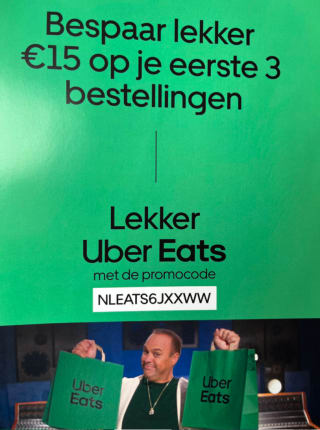 €15 korting op je eerste 3 bestellingen ( lokaal? )