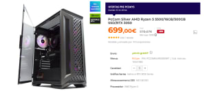 Torre PcCom Silver AMD Ryzen 5 5500/16GB/500GB SSD/RTX 3050 por 699€