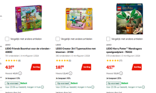2+1 gratis op speelgoedcadeautjes bij Bol