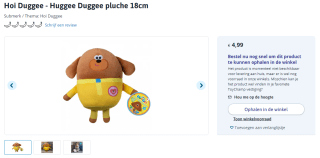 Huggee Duggee pluche knuffel voor €4,99 bij Toychamp & Lobbes