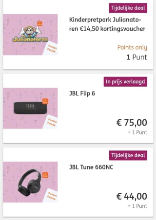 ING punten parade. Veel deals voor maar 1 rentepunt!