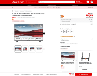 TV QLED 55" Xiaomi A PRO 2025 QLED 4K Smart TV por solo 305,15€