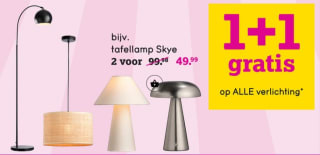 1+1 gratis op alle verlichting bij Leen Bakker