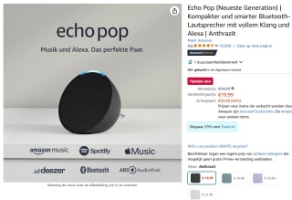 Amazon Echo Pop voor €19,99 bij Amazon