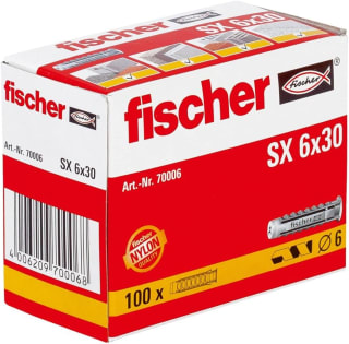Pack 100 unidades Fischer Tacos pared para hormigón SX 6x30 por 2,65€
