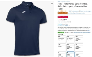 Joma Polo Manga Corta Hombre por 9,98€