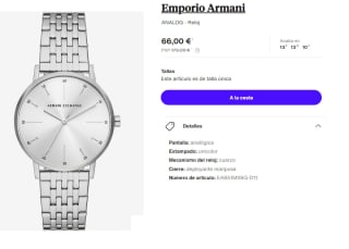 Reloj para Mujer Emporio Armani ANALOG por 66€