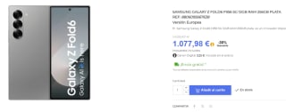 Samsung Galaxy Z Fold 6 5G de 12GB/256GB por 1.077€