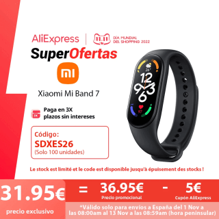 Xiaomi Pulsera inteligente Mi Band 7 por 31,95€