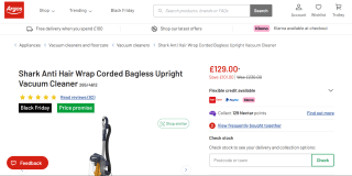 Shark Anti Hair Wrap Vacuum Cleaner – £129