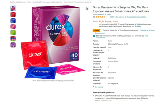 caja de 40 c0ndones marca Durex. Mix Para Explorar Nuevas Sensaciones por 18,21€