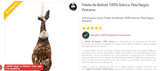 Paleta de Bellota 100% Ibérica de 4 a 5kg por solo 89,95€