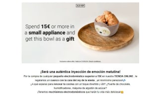 Compra pequeño electrodoméstico en tienda online de +15€ regalo de cuenco en Ale Hope