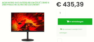 Acer NITRO XV2 XV322Q computer monitor 80 cm voor €435,39