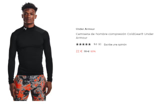 Camiseta de hombre compresión ColdGear® Under Armour por 22€