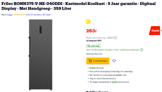 Frilec BONN375-V-HE-040DDI - Kastmodel Koelkast voor €263 bij Bol