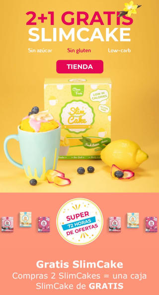 1 caja Slimcakes gratis al comprar dos