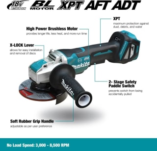 Makita DGA519Z Accu Haakse Slijper 18V X-LOCK Basic Body voor €162,68 bij Amazon