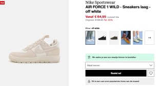 Nike Sportswear Sneakers laag 'AIR FORCE 1' in Lichtgrijs voor €64,95 bij Zalando