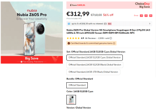 Nubia Z60S Pro 5G 16GB/512GB 6.8 groen voor €312,99 bij Aliexpress