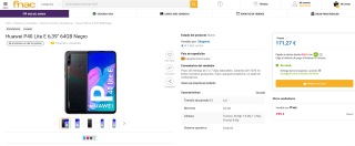 Huawei P40 Lite E 6,39'' 64GB Negro por 171,27€