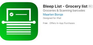 Bleep List - Grocery list Ios app gratis in de app store