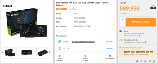 Tarjeta Gráfica Palit GeForce + regalo por 589,95€