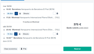 Vuelos Ida y Vuelta a Canada por solo 375€