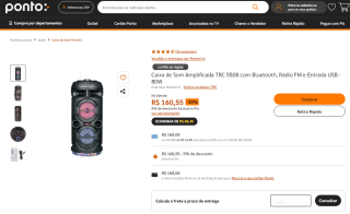 Caixa de Som da TRC 5508 Amplificada - R$ 160,55