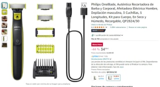 Philips OneBlade, Auténtica Recortadora de Barba y Corporal por 34,99€