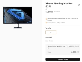 Monitor Xiaomi Gaming G27i por $2,299 en Mi Store
