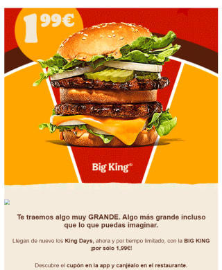 Big King por 1,99€ por tiempo limitado