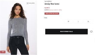 Jersey fino lurex para Mujer Springfield por 7.79€