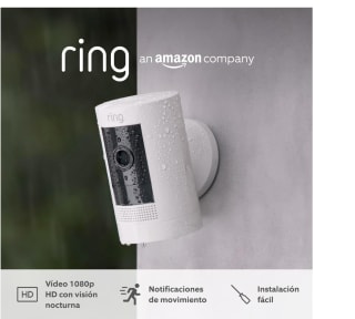 Ring Cámara exterior con batería Pack de 2 (Stick Up Cam) + Cámara interior (Indoor Camera 2.ª gen) Blanca por 169,99€