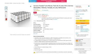 Cerveza Tostada Turia Märzen Pack de 24 Latas 33cl por 14,22€