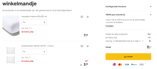 2e halve prijs op bedtextiel bij HEMA