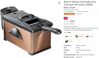 Bestron friteuse met koude zone voor €23,49 bij Amazon