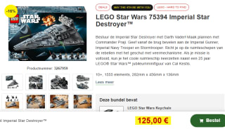 Lego Star Wars Imperial Star Destroyer (75394) voor €125 bij Proshop