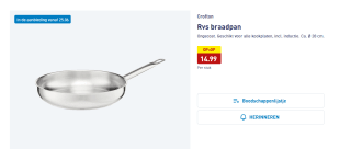 Crofton Rvs braadpan Ongecoat Ca. Ø 28 cm. voor €14,99 bij de Aldi