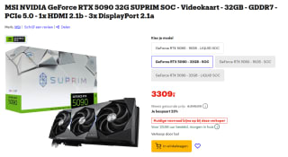 MSI GeForce RTX 5090 32G SUPRIM SOC Videokaart voor €3.309 bij Bol