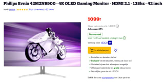 Philips Evnia 42M2N8900 - 4K OLED Gaming Monitor voor €1099 bij Bol