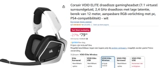 Corsair VOID RGB ELITE Wit Draadloze Gaming Headset voor €79,99 bij Amazon