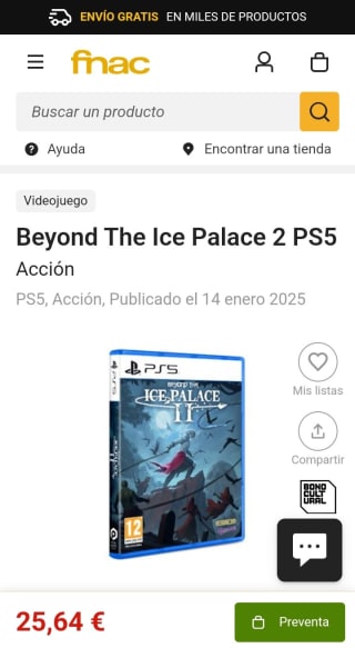Beyond the Ice Palace 2 PS5 por 25,64€ (socios)