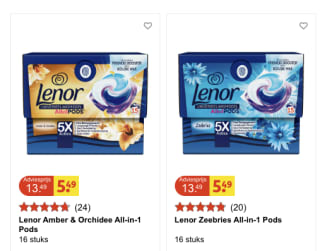 Lenor All-in-1 Pods 4 voor 10 euro