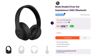 Beats Studio 3 Over-Ear hoofdtelefoon voor €169,95