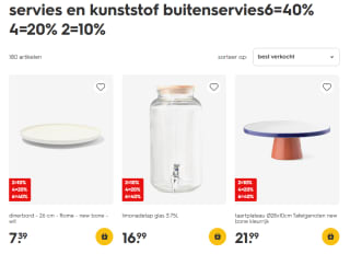 Tot 40% korting op servies en kunststof buitenservies bij Hema