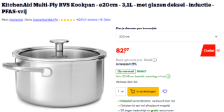 KitchenAid RVS kookpan 20cm voor €82,07 bij Bol