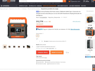 Generador solar estación de energía portátil 300W 78000mAH 288Wh por solo 258€