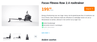 Focus Fitness Row 2.4 roeitrainer voor €199 bij AH